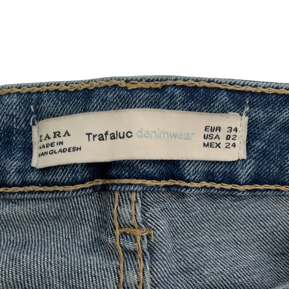 Zara Trafaluc Ripped Blue Jean Shorts - Picture 4 of 6